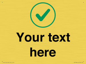 Custom plain background, green tick in circle sign